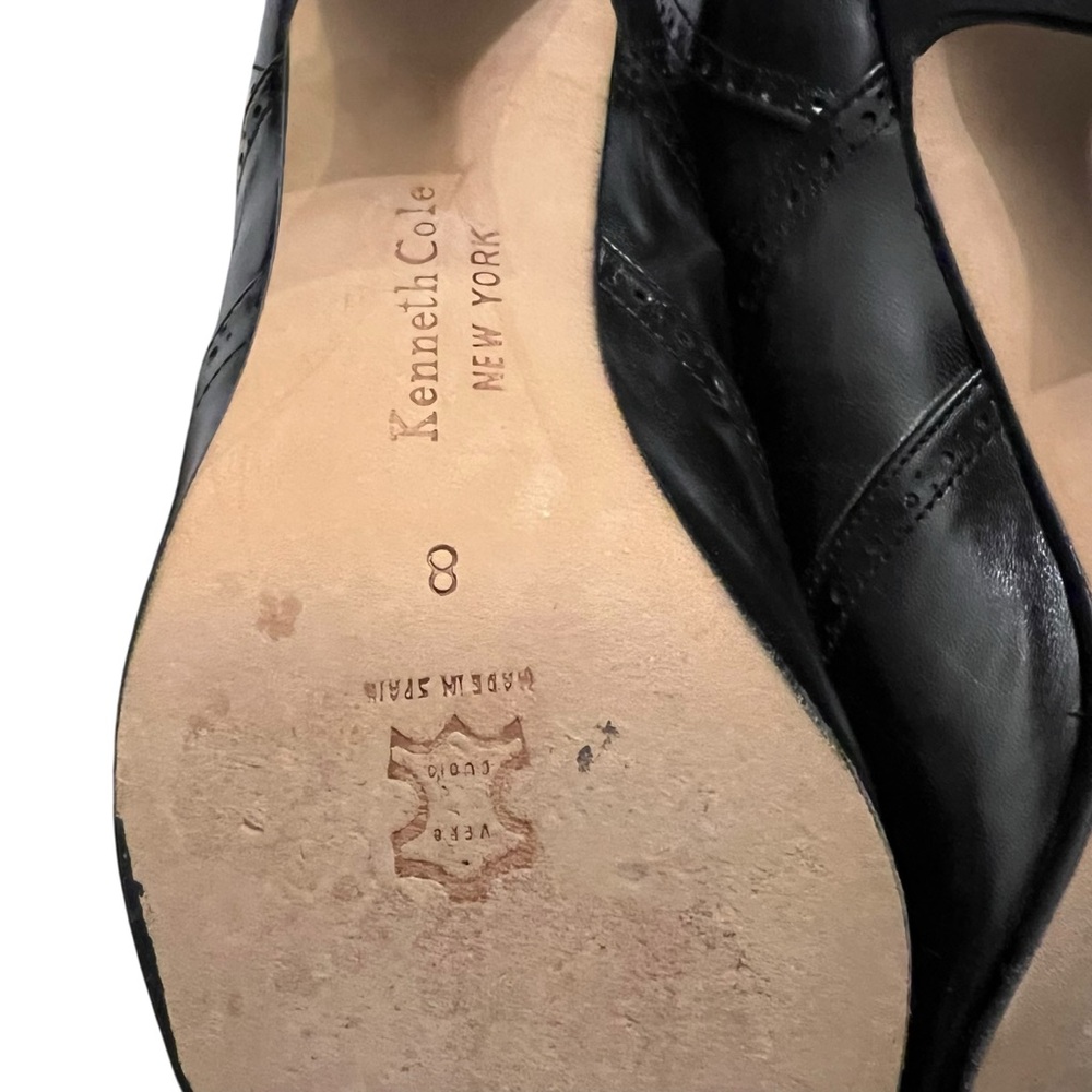 Kenneth Cole Black Leather Lace-Up Victorian Oxford Boots Made in Spain 90s Y2K - Picture 11 of 16